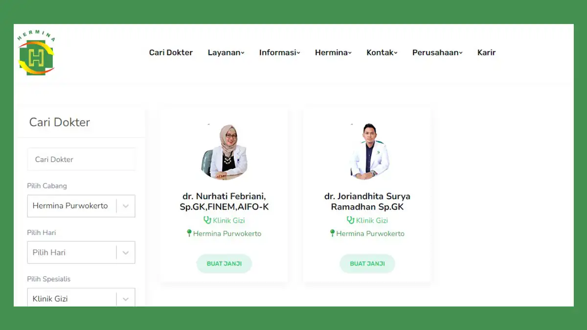 Dokter Klinik Gizi RS Hermina Purwokerto