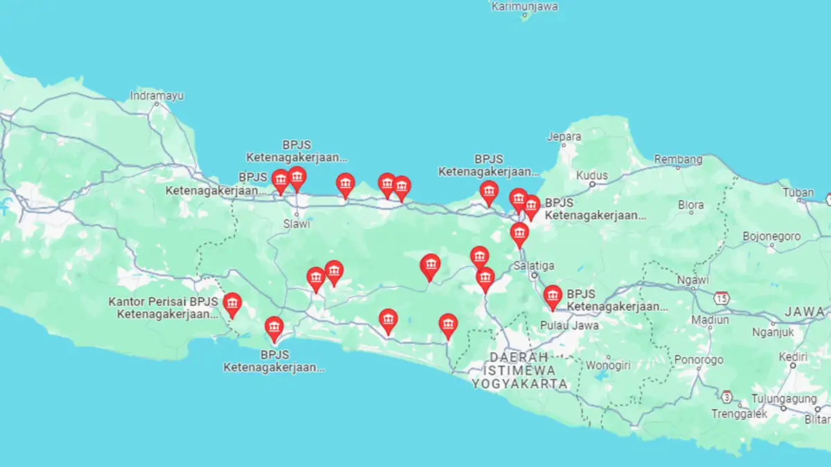 Lokasi BPJS Ketenagakerjaan Jawa Tengah