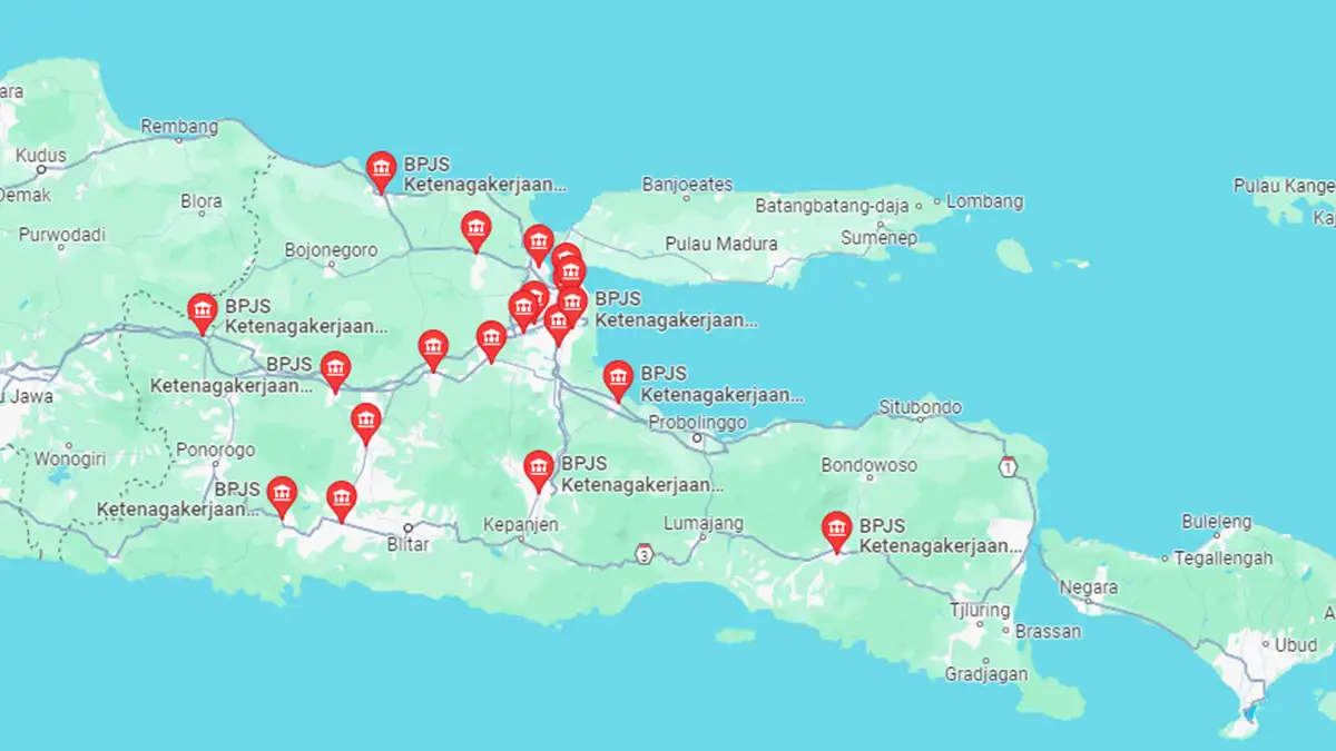 Lokasi BPJS Ketenagakerjaan Jawa Timur