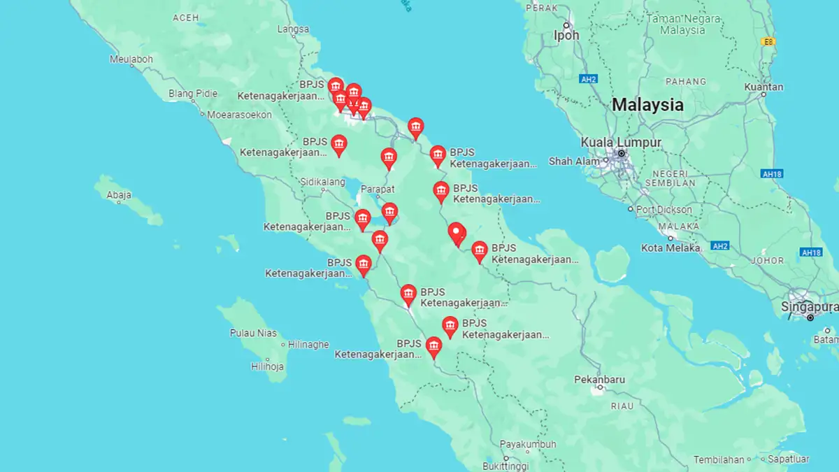 Lokasi BPJS Ketenagakerjaan Sumatera Utara